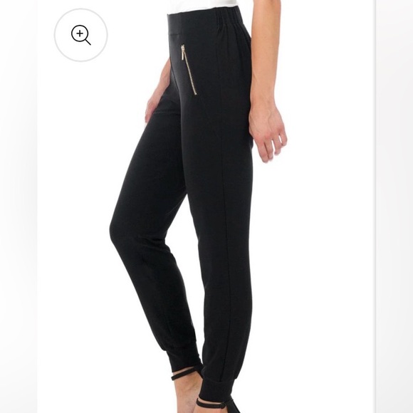 Black Jogger Pants Gold Zippers Women’s XS, Wrinkle Resistant fabric, Travel - Picture 2 of 6